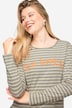 Ringelshirt, Regular Fit, Statement Print, Rundhals, Langarm, OEKO-TEX