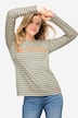 Ringelshirt, Regular Fit, Statement Print, Rundhals, Langarm, OEKO-TEX
