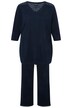Pyžamo, děrovaná výšivka, výstřih do V, 3/4 rukávy