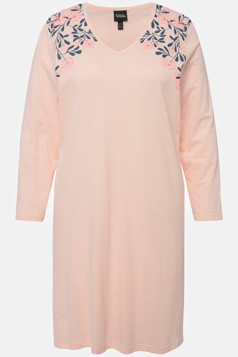 Bigshirts, 2er-Pack, Blumen, V-Ausschnitt, Langarm