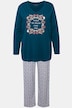 Pyžamo, výšivka, výstřih do V, dlouhé rukávy