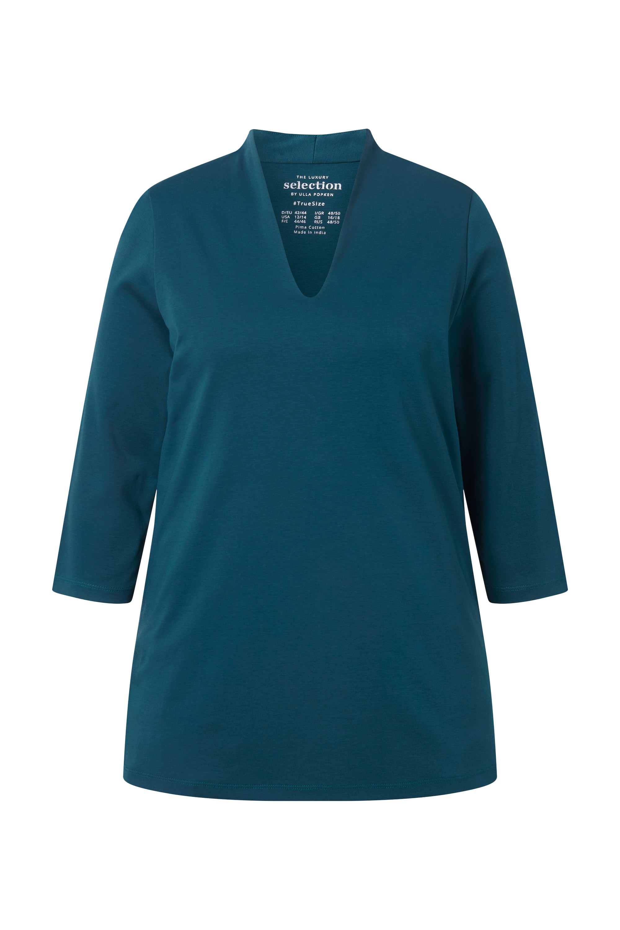 Ulla Popken Damen große Größen Shirt A Linie Kelchkragen 3 4 Arm