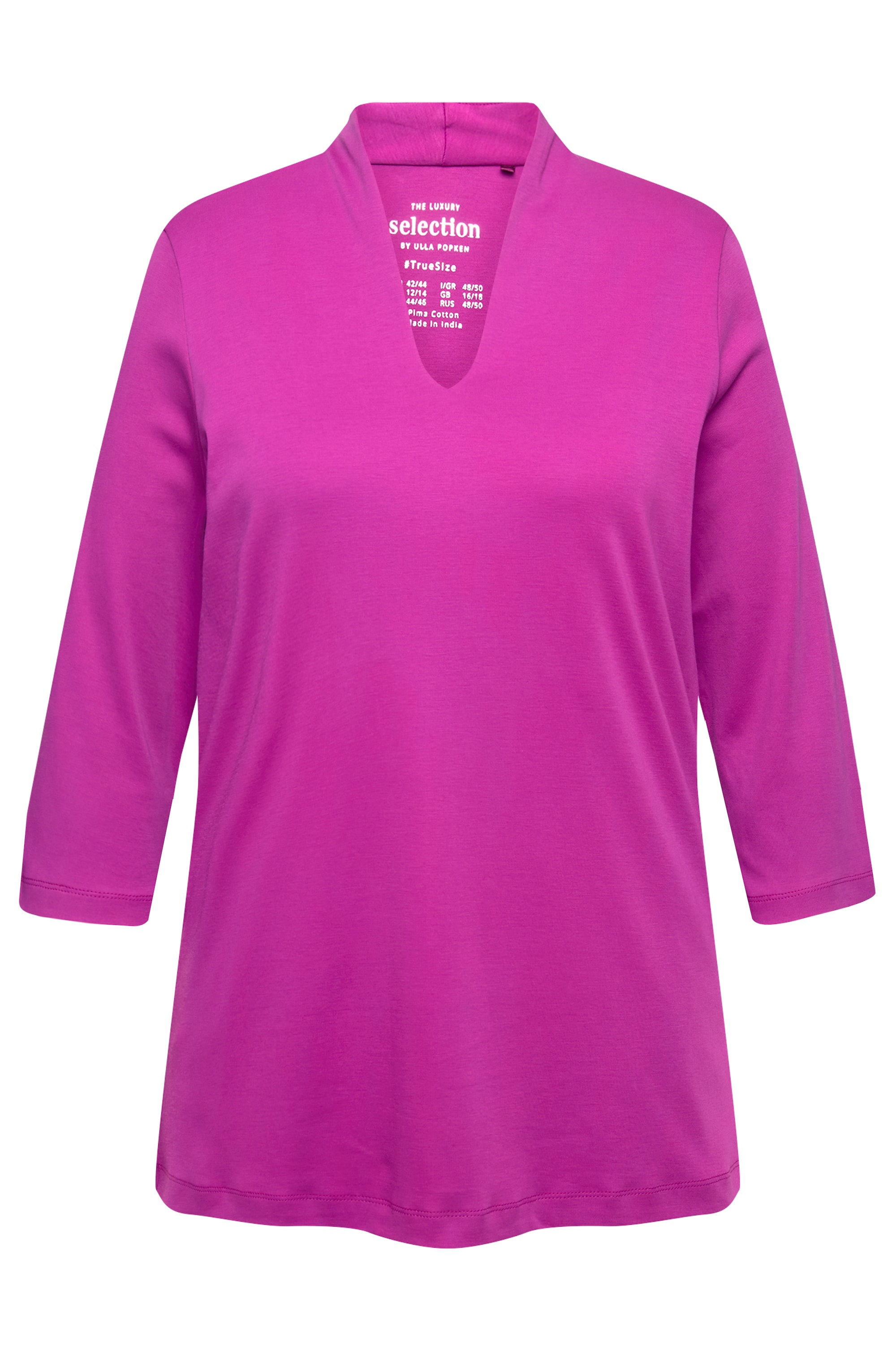 Ulla Popken Damen große Größen Shirt A Linie Kelchkragen 3 4 Arm