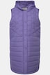 Veste longue matelassée HYPRAR, sans manches. Jeu de matelassages. Capuche et fermeture à glissière à double sens.