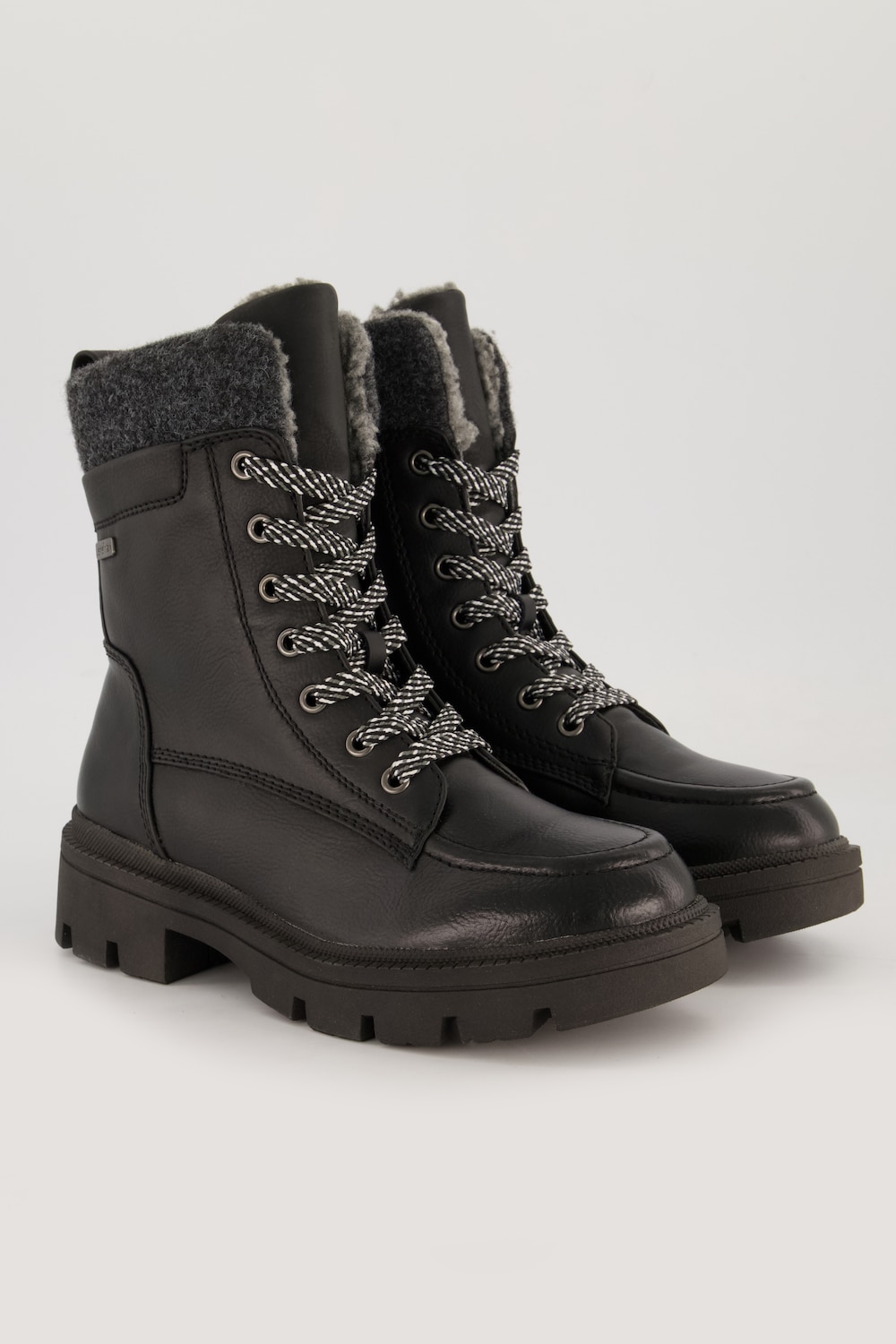 Schnür-Boots, Damen, schwarz, Größe: 39, Polyester/Synthetische Fasern/Sonstige, Ulla Popken