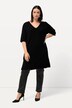 Longpullover, Schmuckknöpfe, V-Ausschnitt, Fledermausarm