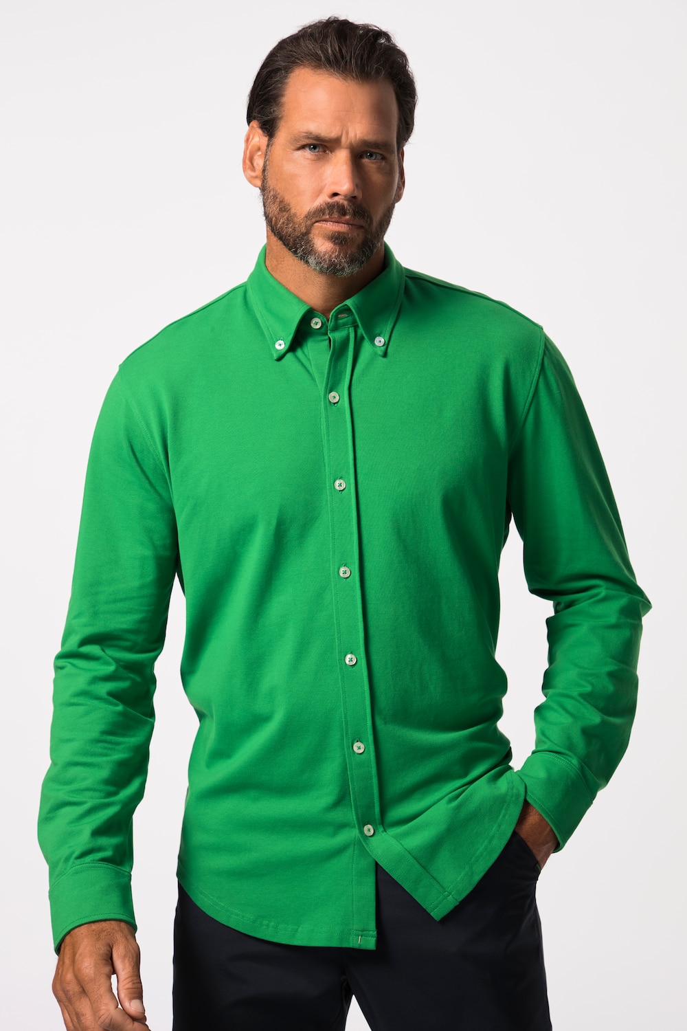 grandes tailles chemise en maille piquée jay-pi, femmes, vert, taille: 4xl, coton, jay-pi
