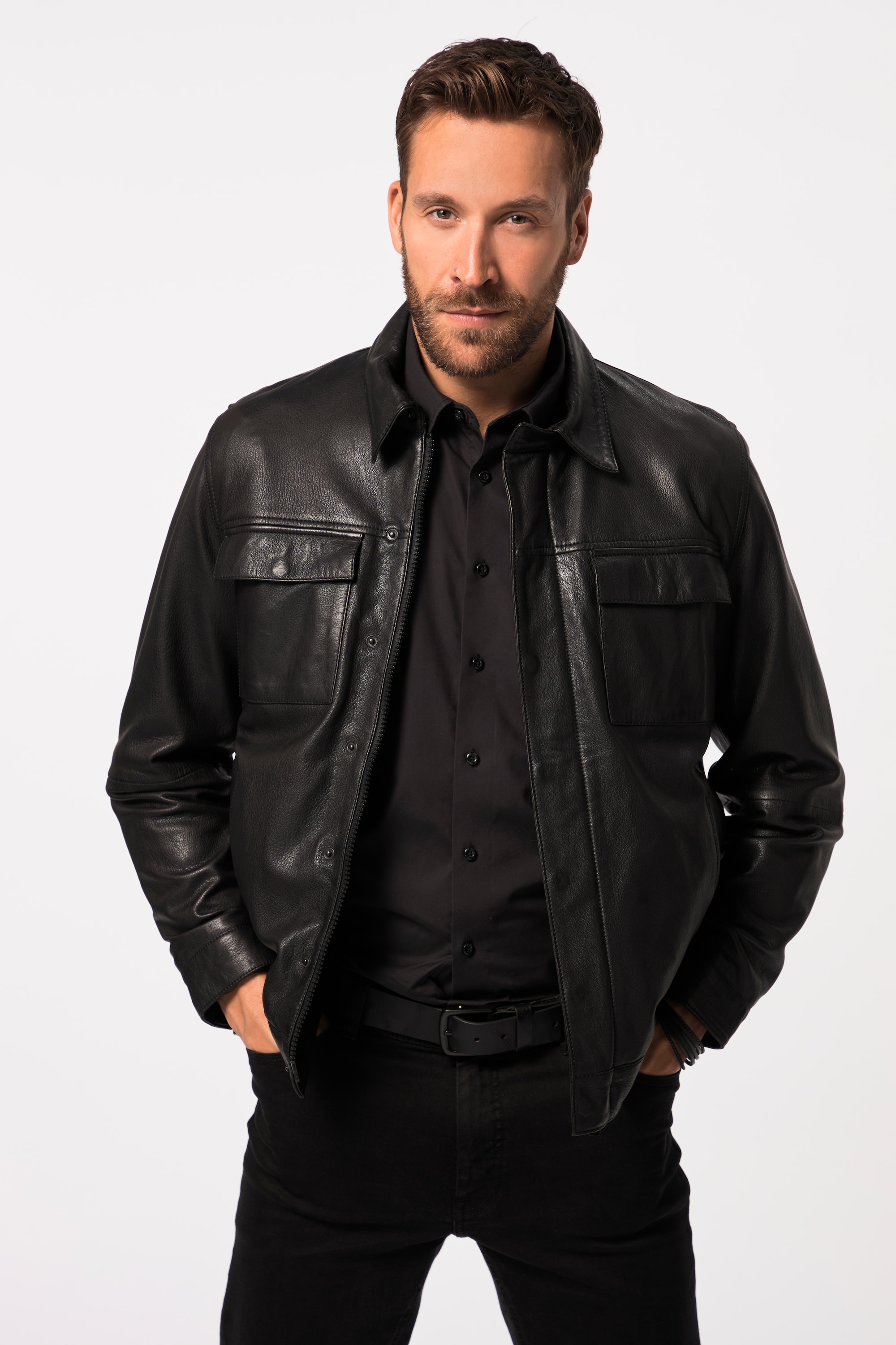 JP 1880 Herren große Größen Lederjacke Leder Lammnappa viele Taschen 823162