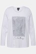 Maglia con stampa metallica, scollo a girocollo e maniche lunghe
