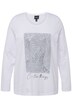 Tričko s dlouhými rukávy, metalický potisk, kulatý výstřih