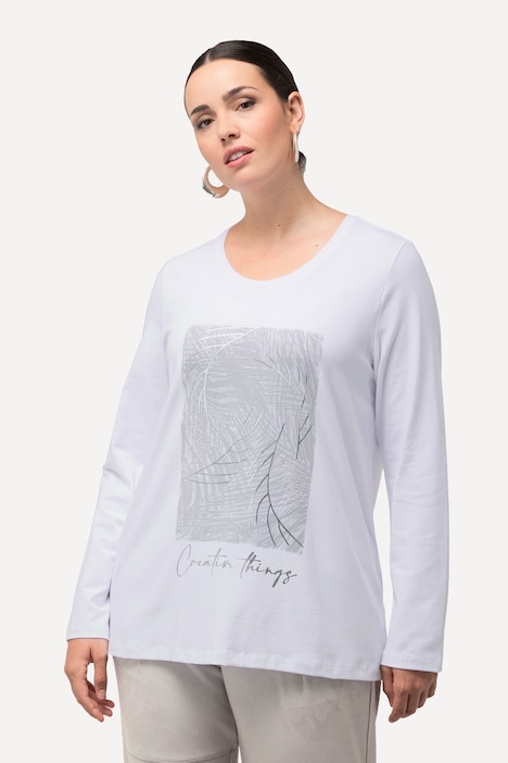 Textured Metallic Long Sleeve Graphic Tee