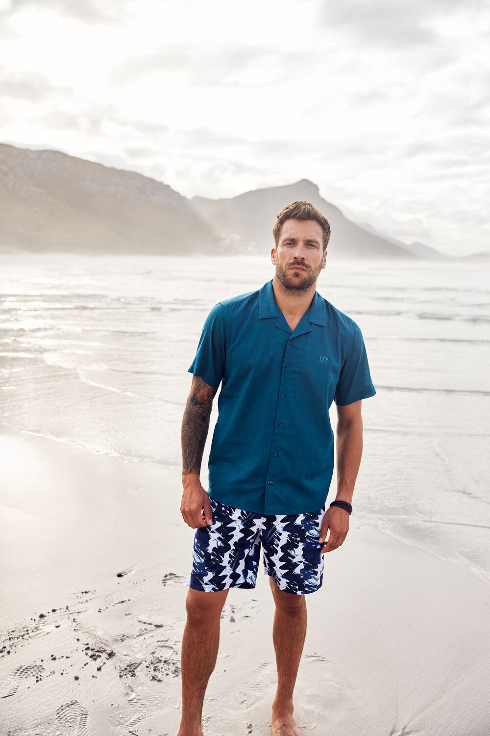 grandes tailles short de bain jay-pi collection beachwear. taille élastique et imprimé graphique, femmes, blanc, taille: 5xl, polyester, jay-pi