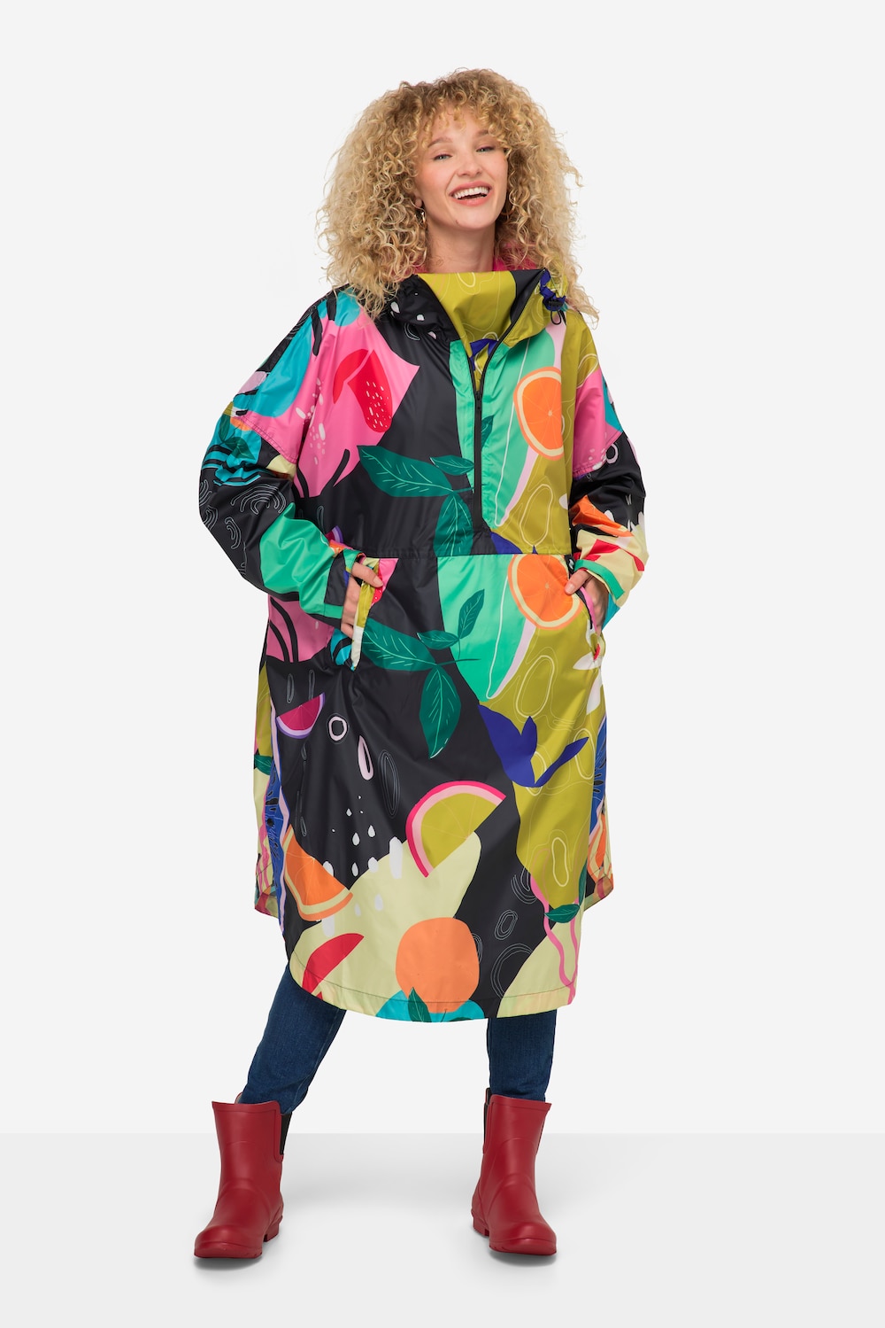 Große Größen Funktions-Regencape, Damen, rot, Größe: One Size, Polyester, LAURASON