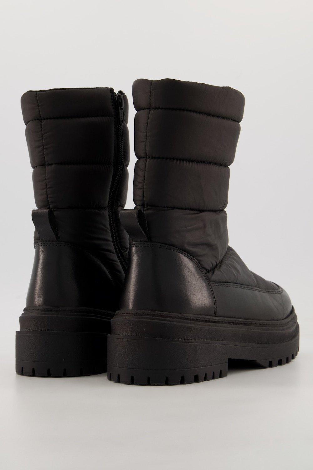 Stora storlekar Boots med quiltning och dragkedja, Dam, svart, storlek: 40, Syntetfibrer/Elastan, Ulla Popken