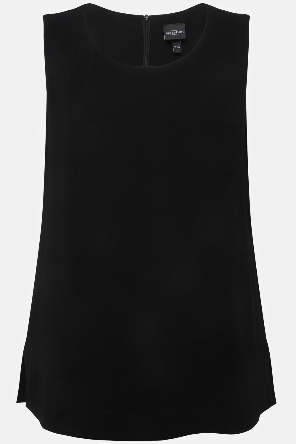Stora storlekar Topp i acetat, Dam, svart, storlek: 46/48, Konstsilke/Polyester, Ulla Popken