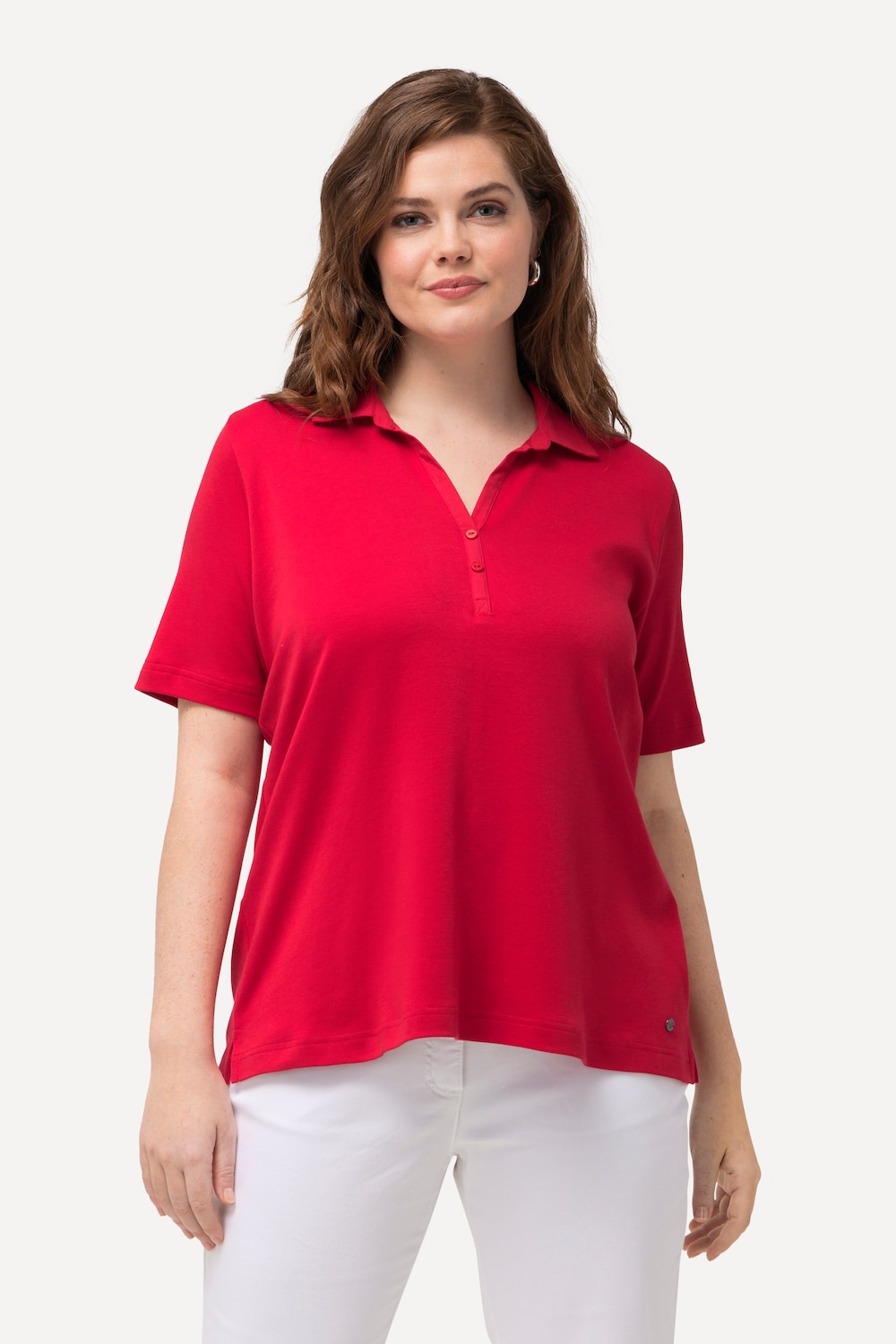 Thumbnail - Große Größen Poloshirt, Damen, rot, Größe: 58/60, Baumwolle, Ulla Popken