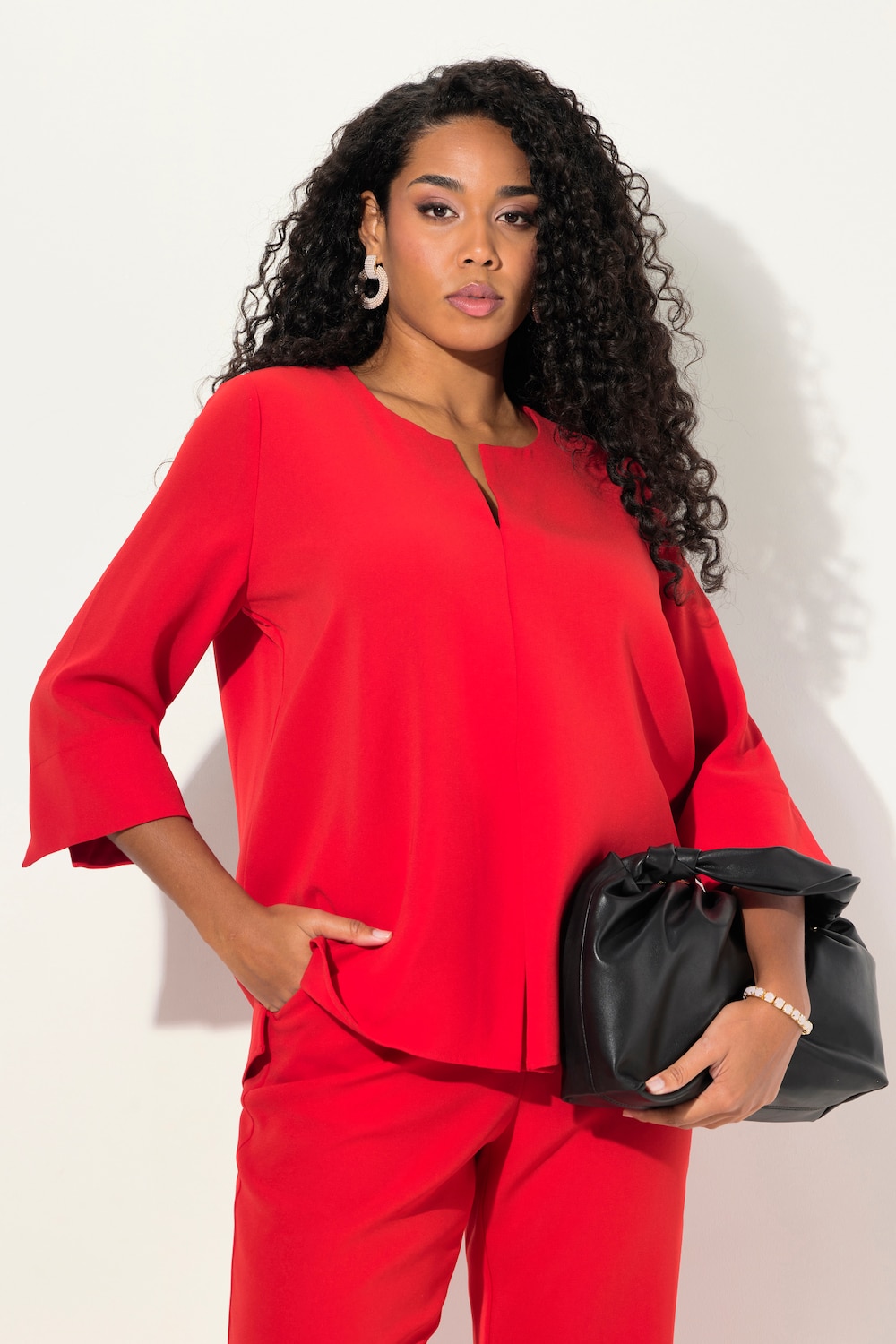 Große Größen Tunika, Damen, rot, Größe: 58/60, Kunstseide/Polyester, Ulla Popken