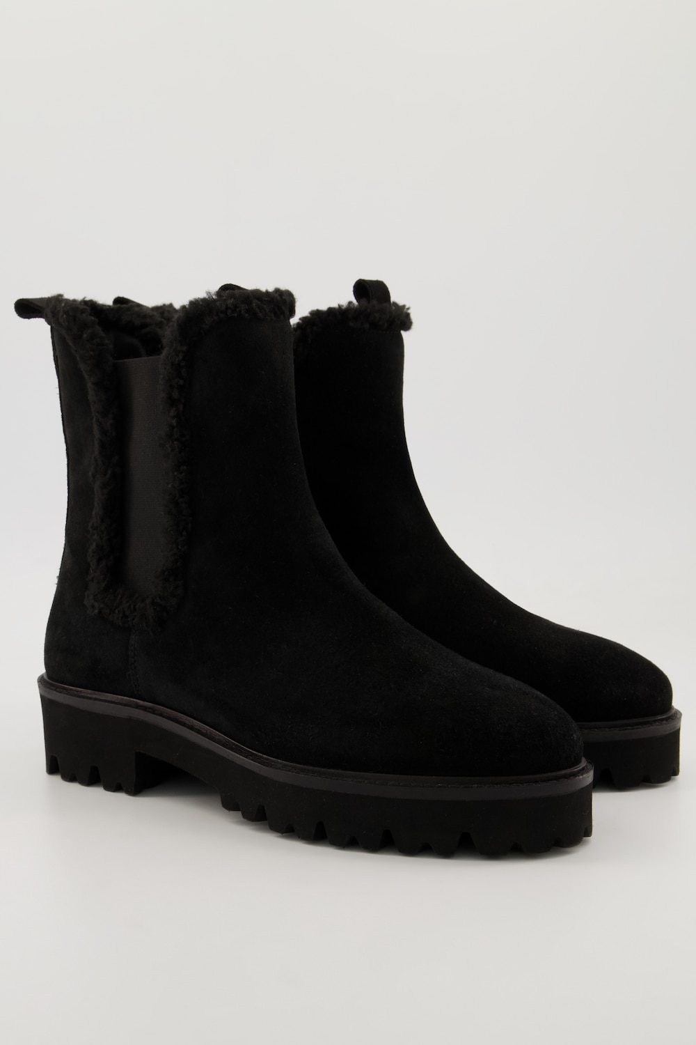 Grote Maten Chelsea boots, Dames, zwart, Maat: 39, Leer/Overige, Ulla Popken