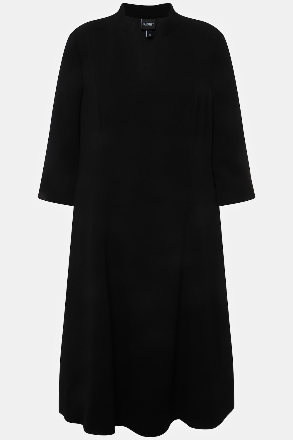 Stora storlekar Midiklänning med fickor, Dam, svart, storlek: 54/56, Konstsilke/Viskos/Polyester, Ulla Popken
