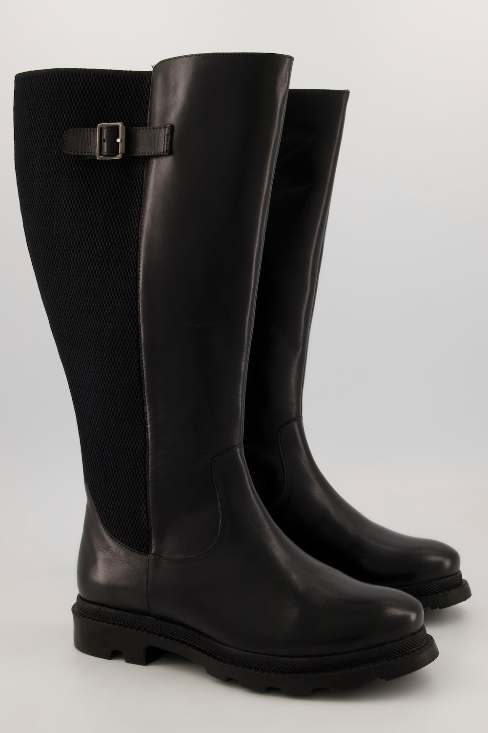 Lederstiefel, 3XL-Schaft, Zierschnalle, Weite H