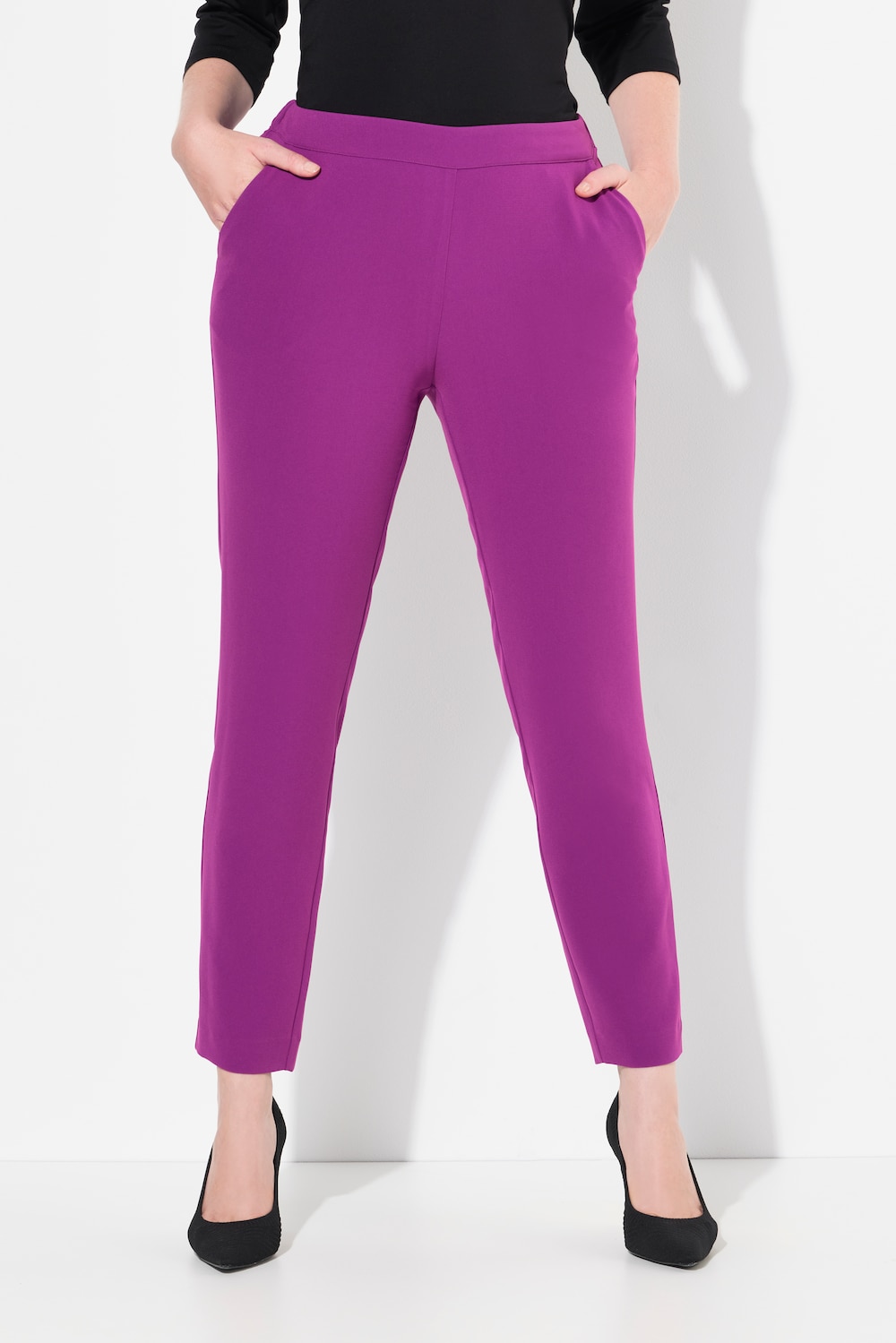 Große Größen Acetat-Hose, Damen, lila, Größe: 56, Kunstseide/Polyester, Ulla Popken