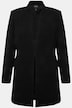 Chaqueta tipo blazer, cuello alzado, cierre de gancho, manga larga