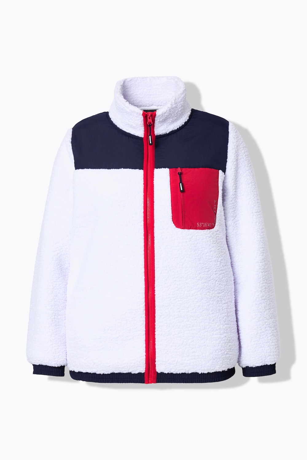 Stora storlekar Teddy-fleecejacka, Dam, vit, storlek: 46/48, Polyester, Ulla Popken