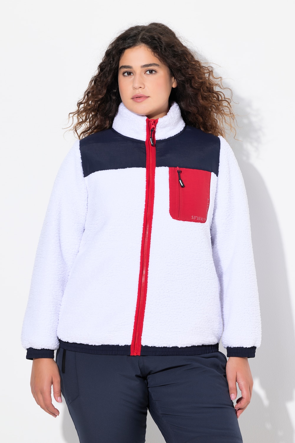 Große Größen Teddyfleece-Jacke, Damen, weiß, Größe: 42/44, Polyester, Ulla Popken