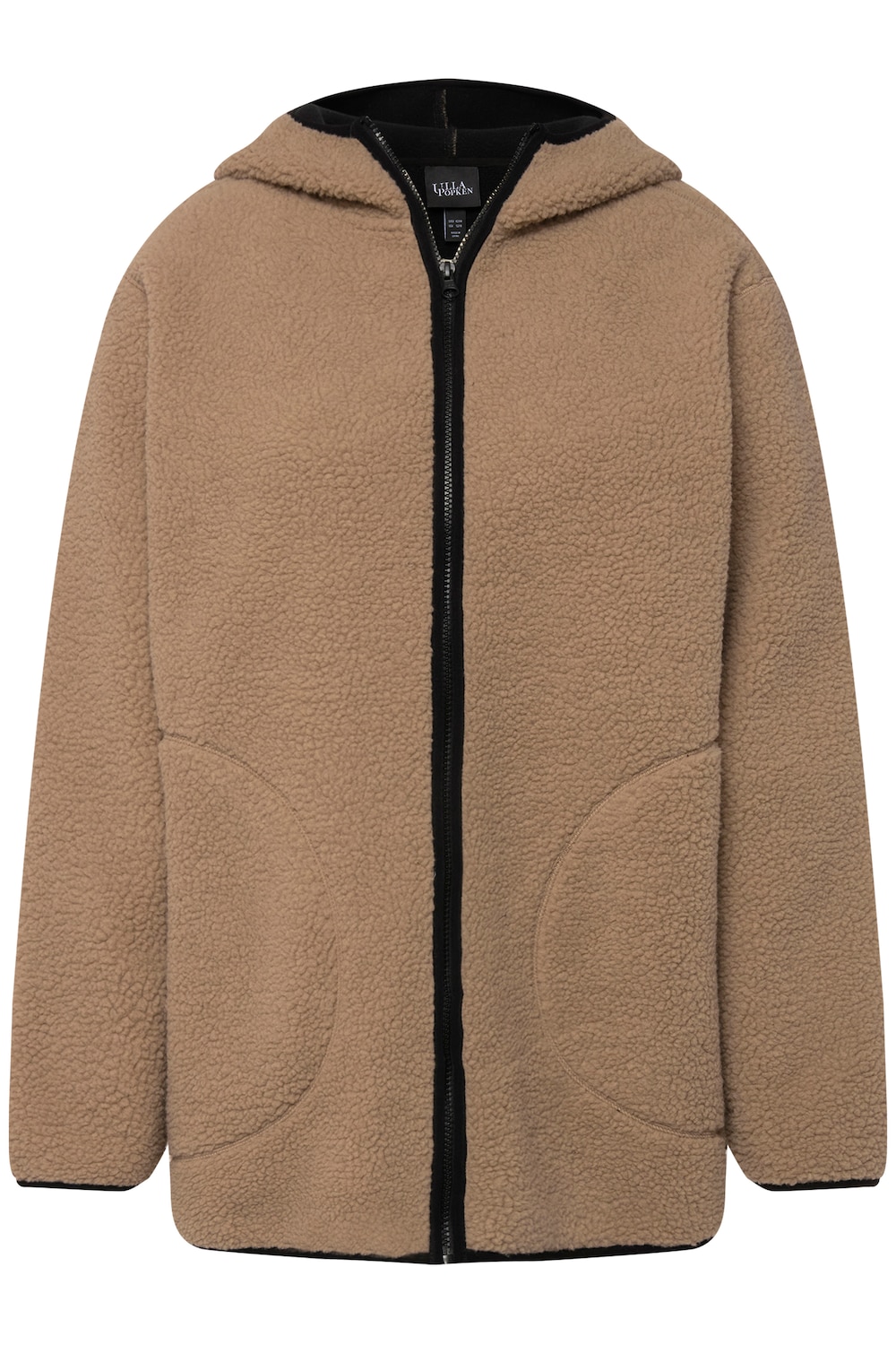 Stora storlekar Teddyjacka med huva, Dam, brun, storlek: 50/52, Polyester, Ulla Popken