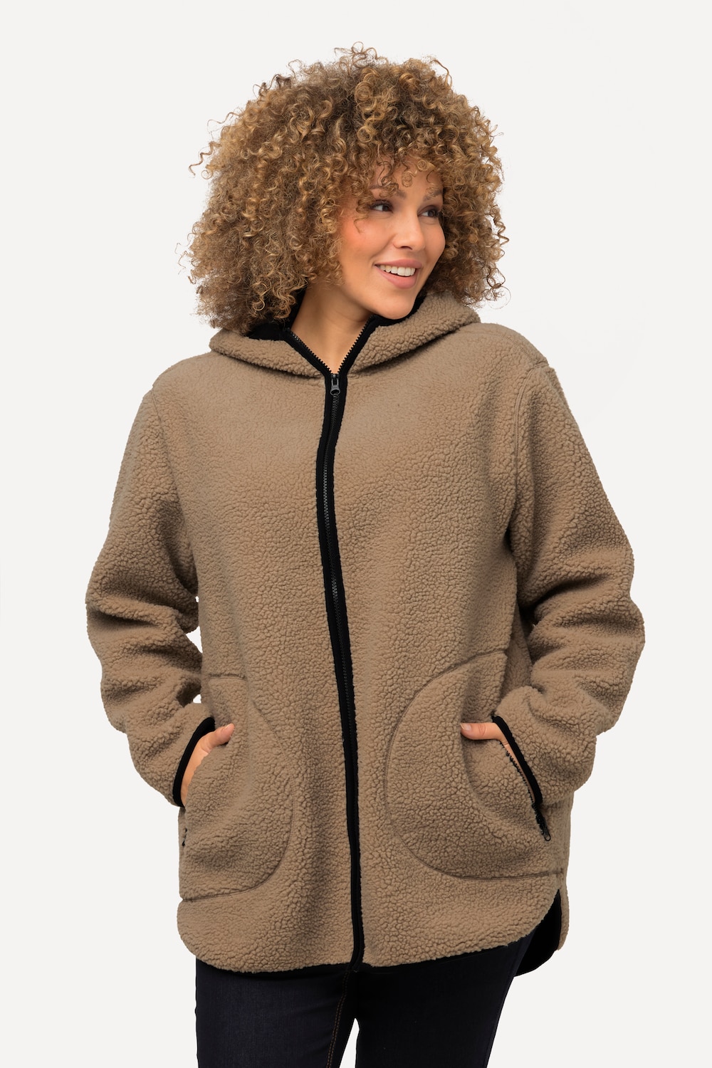 Große Größen Teddyjacke, Damen, braun, Größe: 46/48, Polyester, Ulla Popken