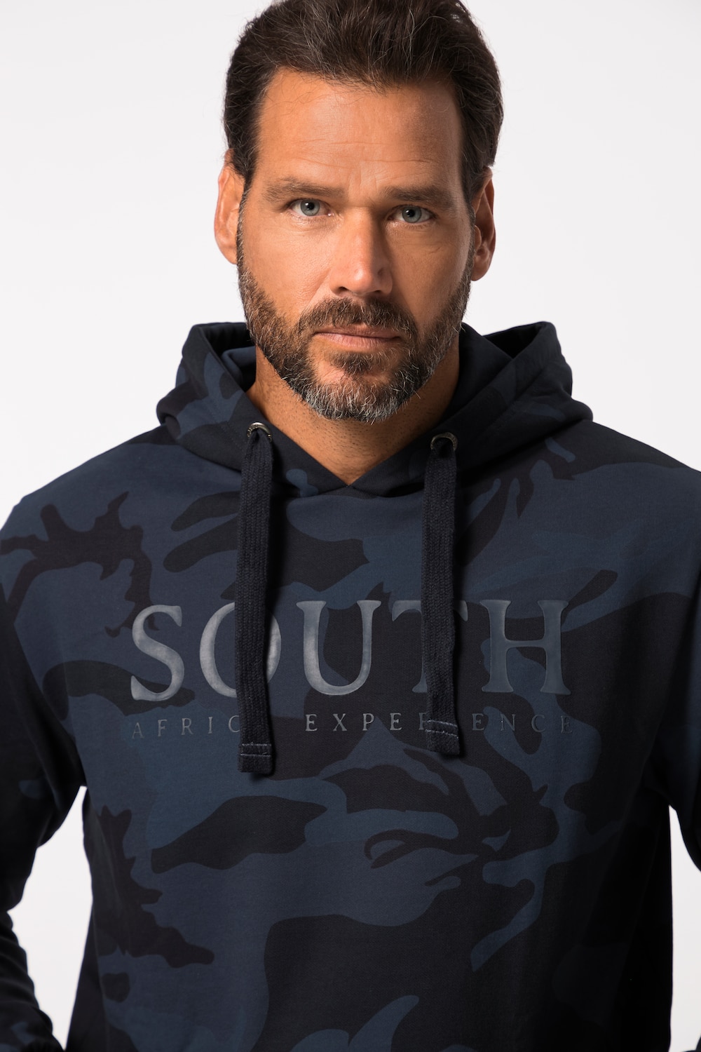 Stora storlekar Hoodie, Her, blå, storlek: XXL, Bomull, JP1880