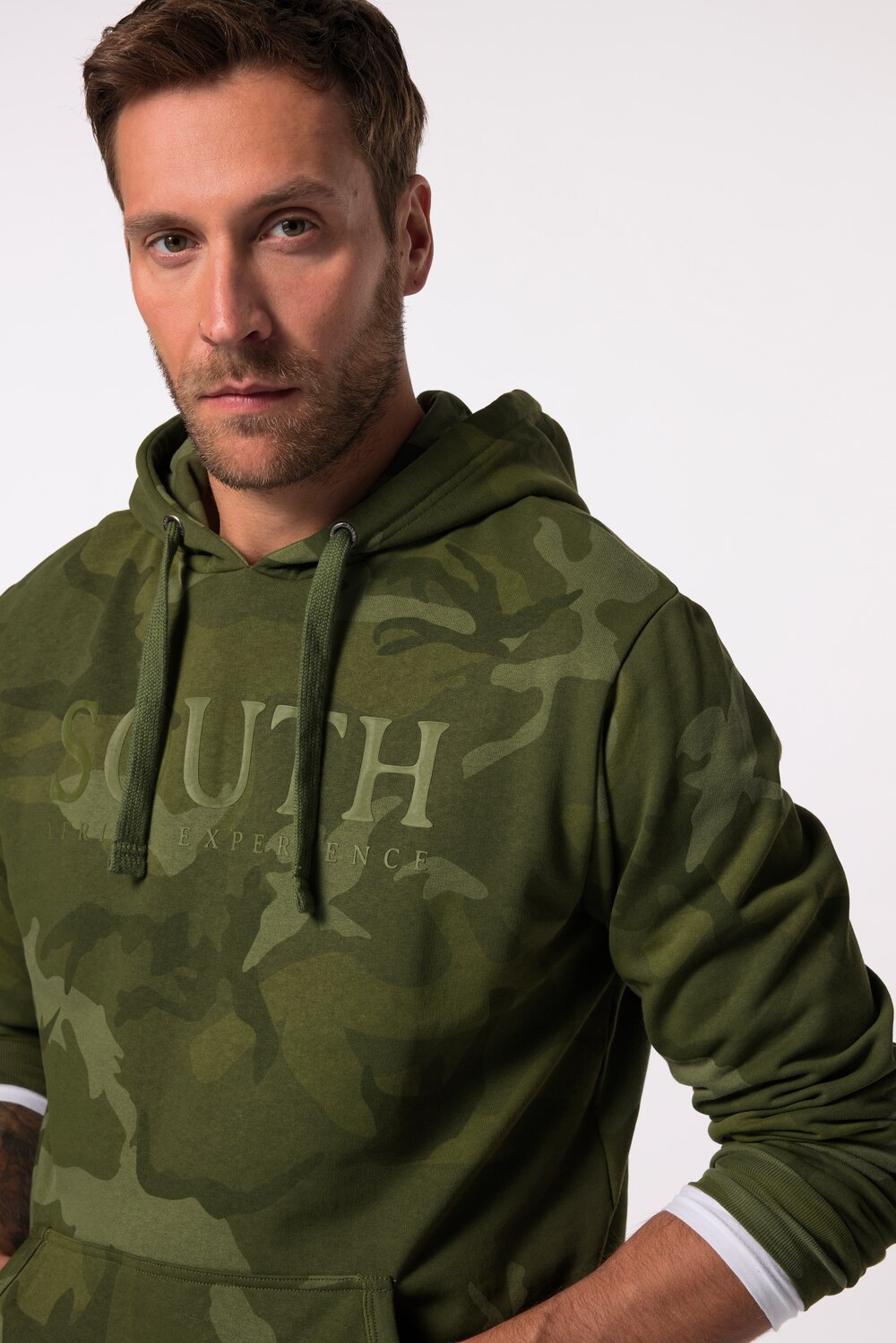 Stora storlekar Hoodie, Her, grön, storlek: XL, Bomull, JP1880