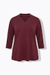 Bluzka, krój trapezowy, kołnierz rewersowy, dekolt w serek, rękaw 3/4