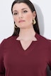 Bluzka, krój trapezowy, kołnierz rewersowy, dekolt w serek, rękaw 3/4