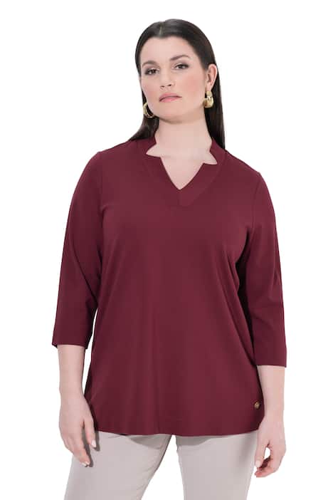 Tričko, A střih, lopatkový límec, výstřih do V, 3/4 rukávy