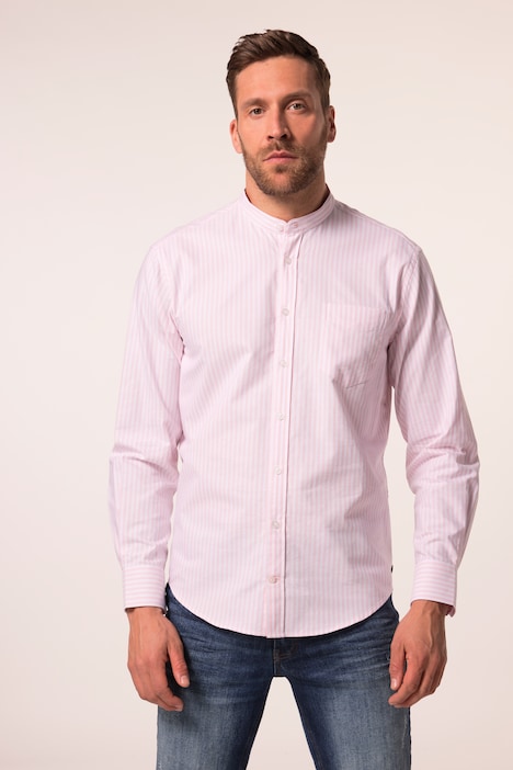 Chemise Oxford, manches longues et col montant, coupe Modern Fit - jusqu'au 8 XL