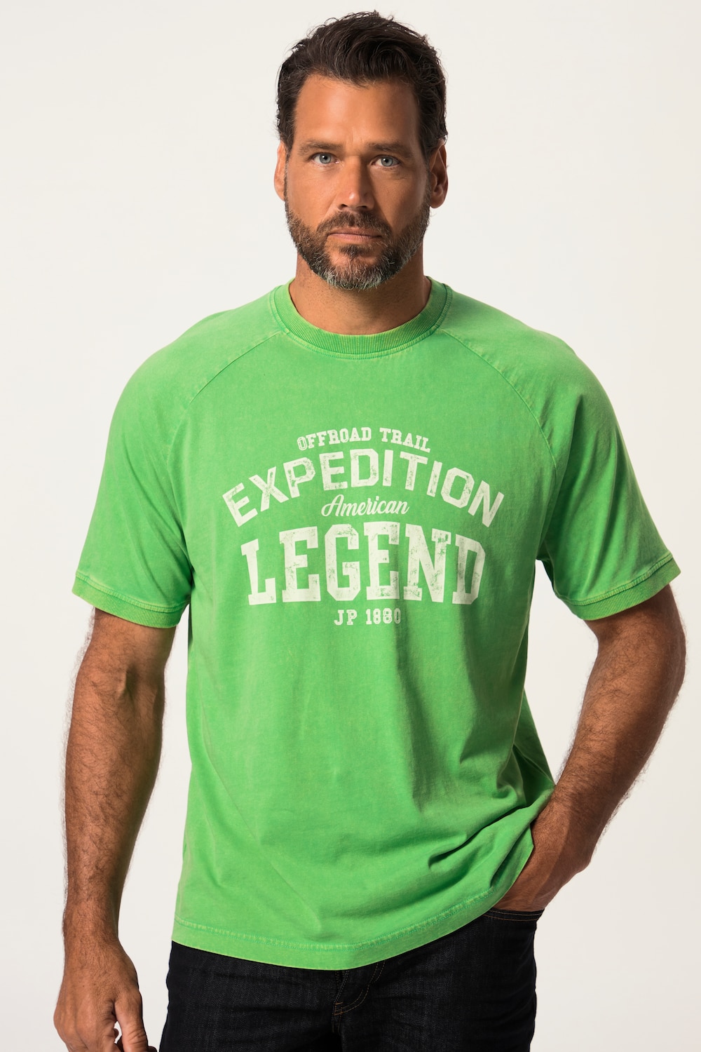 Grote Maten T-shirt, Heren, groen, Maat: XL, Katoen, JP1880