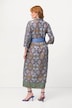 Graphic Floral 3/4 Sleeve Shirt Dress