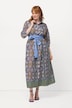 Graphic Floral 3/4 Sleeve Shirt Dress