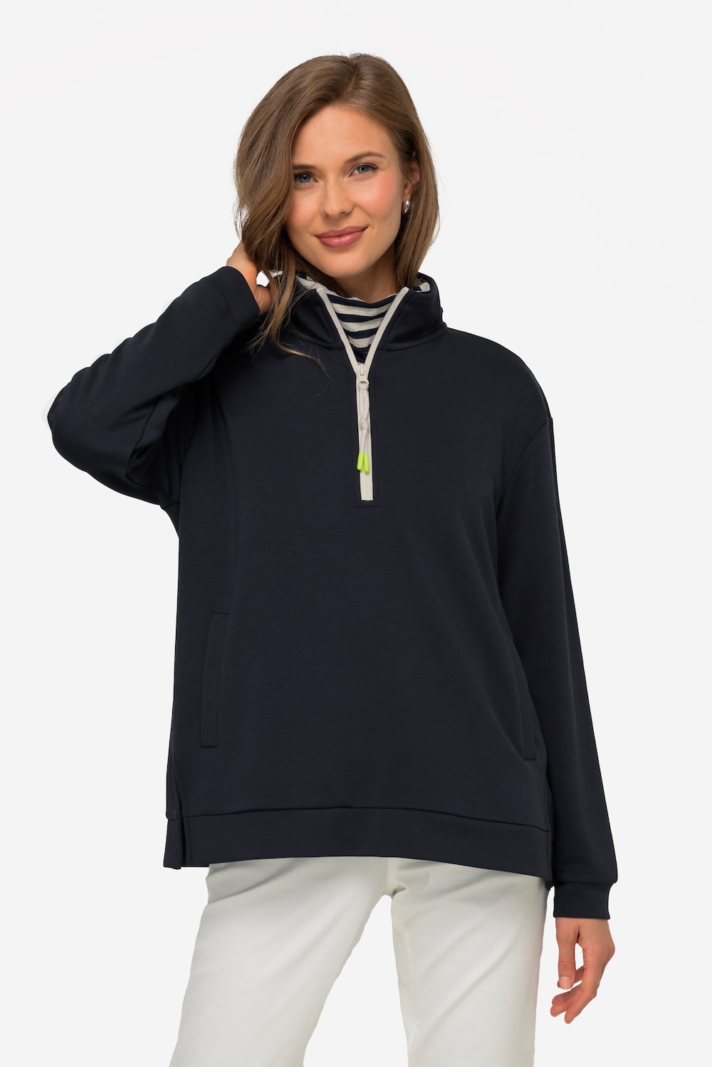 Große Größen Sweatshirt, Damen, blau, Größe: M, Synthetische Fasern/Polyester, LAURASON