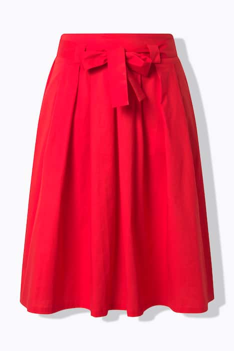 Faltenrock, A-Linie, Komfortbund, Bindeband