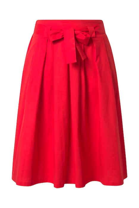 Skládaná sukně, A střih, komfortní pas, vázací stuha