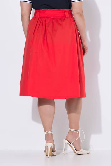 Faltenrock, A-Linie, Komfortbund, Bindeband