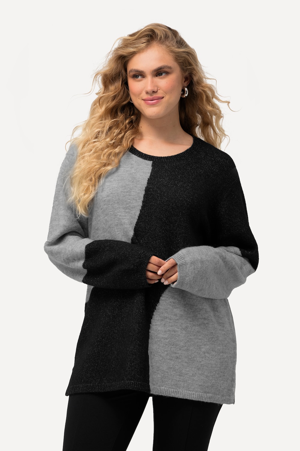 Große Größen Pullover, Damen, schwarz, Größe: 62/64, Synthetische Fasern/Polyester, Ulla Popken