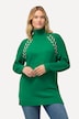 Pullover, Schmuckbänder, Stehkragen, Langarm