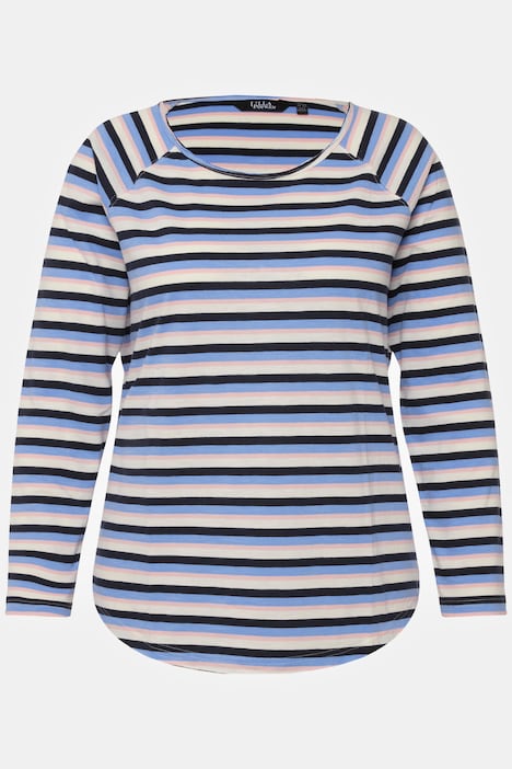 Striped A-Line Long Sleeve Tee | Knit Tunics | Knit Tops & Tees