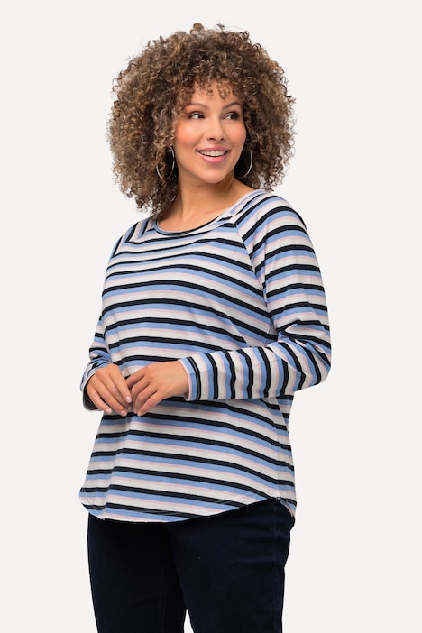 Striped A-Line Long Sleeve Tee | Knit Tunics | Knit Tops & Tees