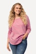Maglia a righe dal taglio svasato con scollo a girocollo e maniche lunghe