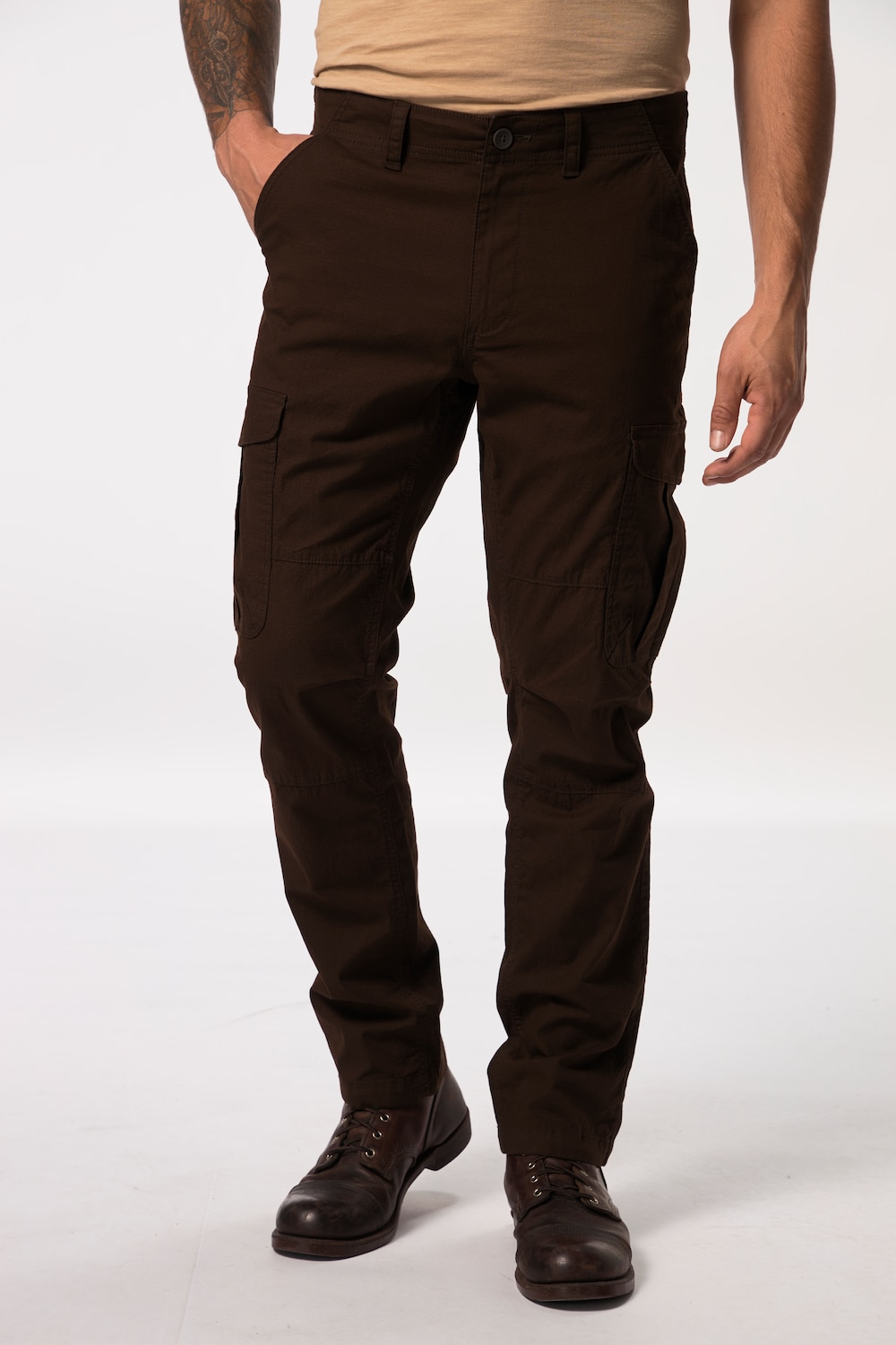 grandes tailles pantalon cargo flexnamic® en ripstop, hommes, marron, taille: 68, coton, jp1880