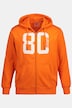 Hoodiejacke, Sweat, Kapuze, Metall-Zipper, Badges, Kängurutasche, bis 8 XL